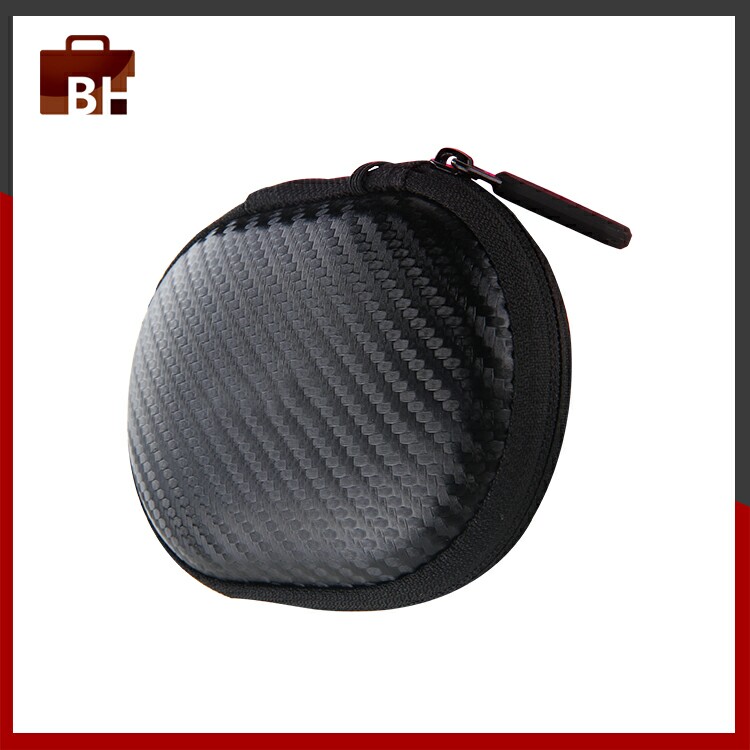 Shockproof Braided Pattern PU Coated Carrying EVA Earphone Case