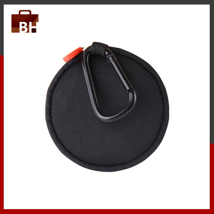 Factory Price Custom Round Soft EVA Earphone Case With Carabiner